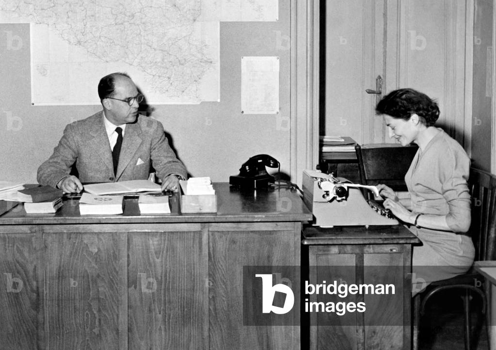 Office Manager And Secretary, 1954 (b/w photo)
