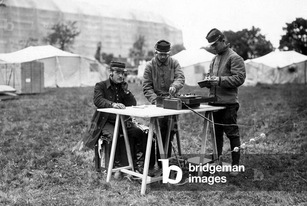 Radiotelegraphist of the French Army, 1912 (b/w photo)