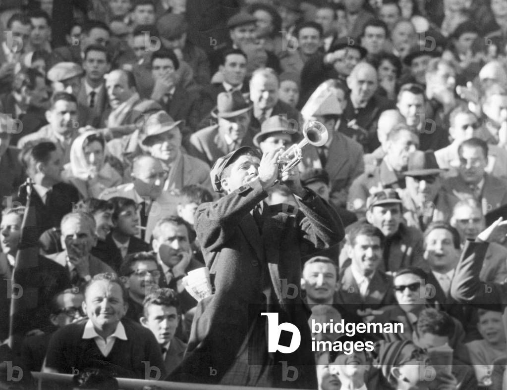 Football Championship, Milan Inter, 1960 (b/w photo)