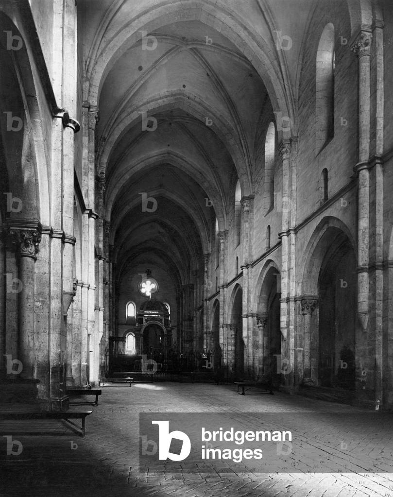 Abbey of Casamari, Veroli, Lazio, Italy 1910 (b/w photo)