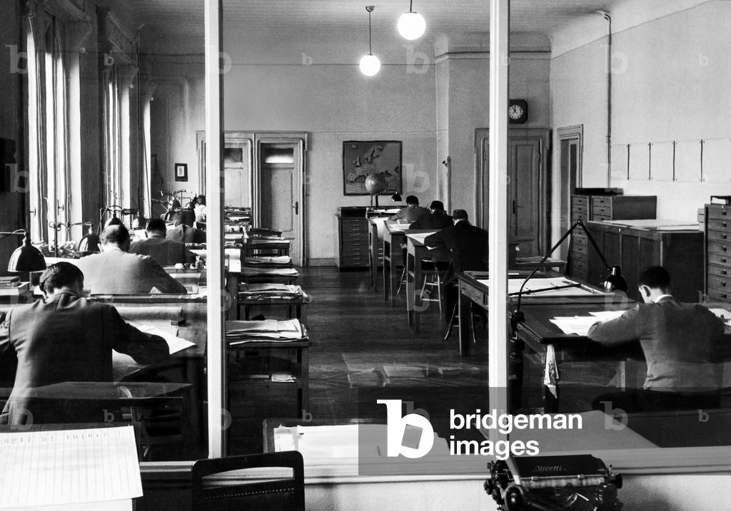 Cartographic Office, 1954 (b/w photo)