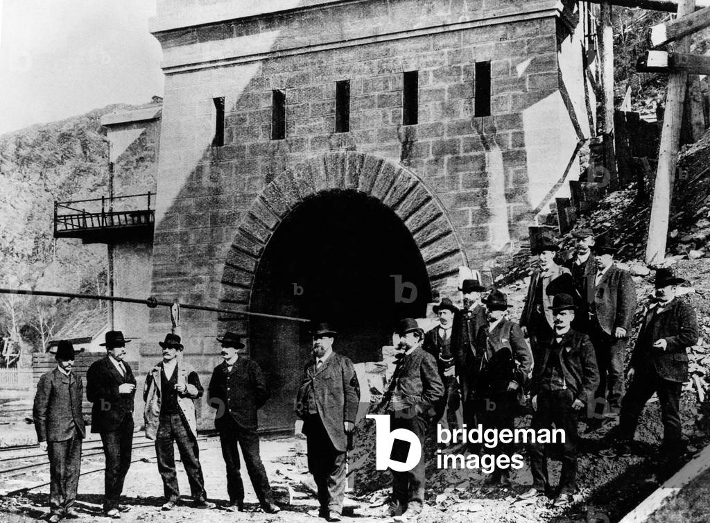 Sempione Tunnel Entrance, 1956 (b/w photo)