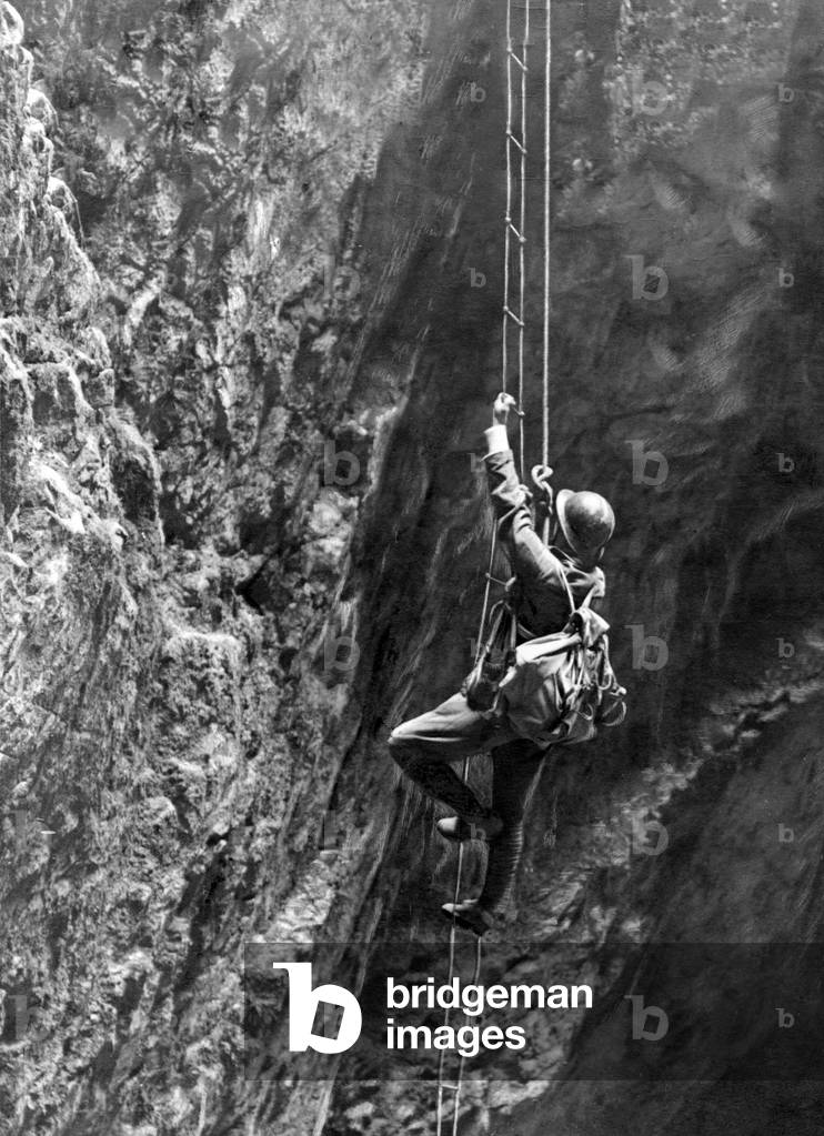 Climbing, 1910 (b/w photo)