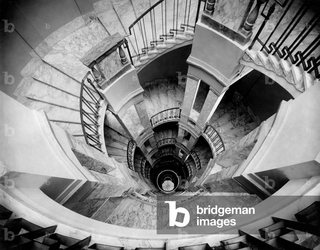 Stairs, Milan Ctock Exchange, 1920-30 (b/w photo)
