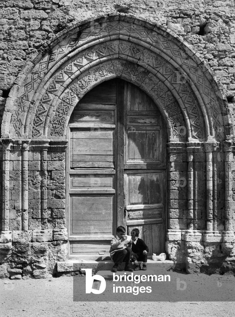 San Francesco Church, Gerace, Calabria, Italy, 1967 (b/w photo)