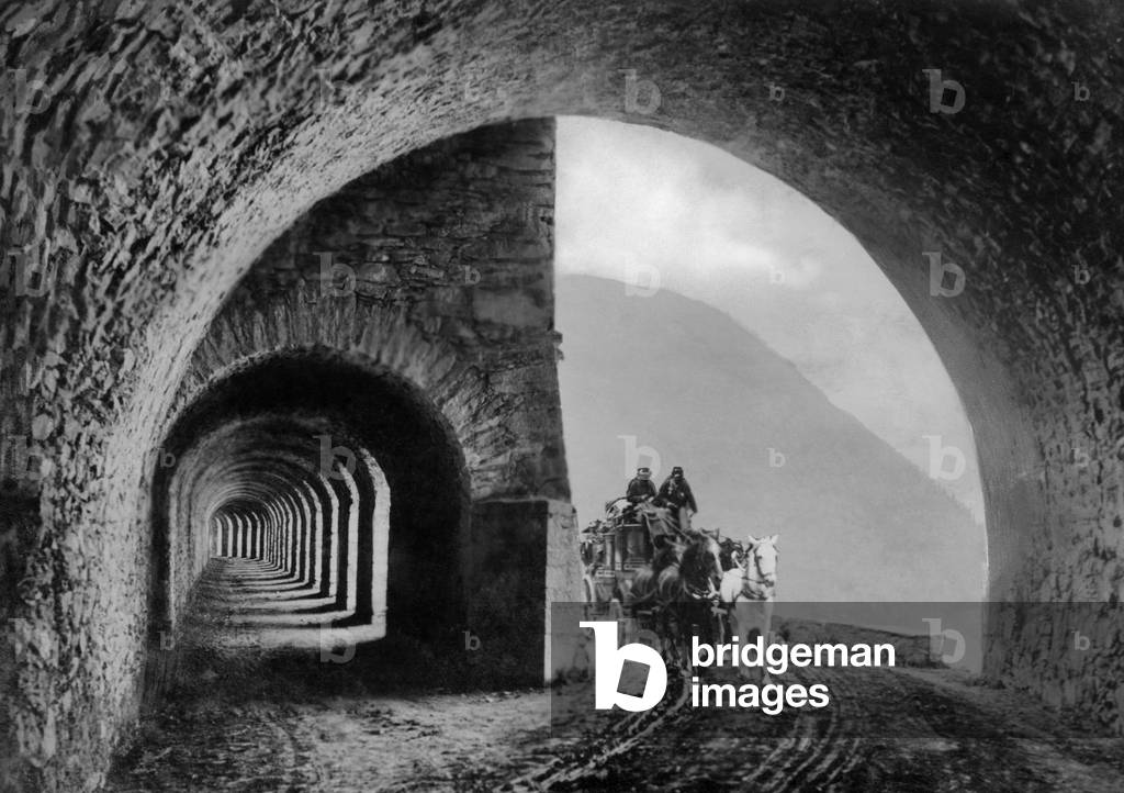 Sempione Road, Gallery, Piemonte, Italy, 1920-30 (b/w photo)