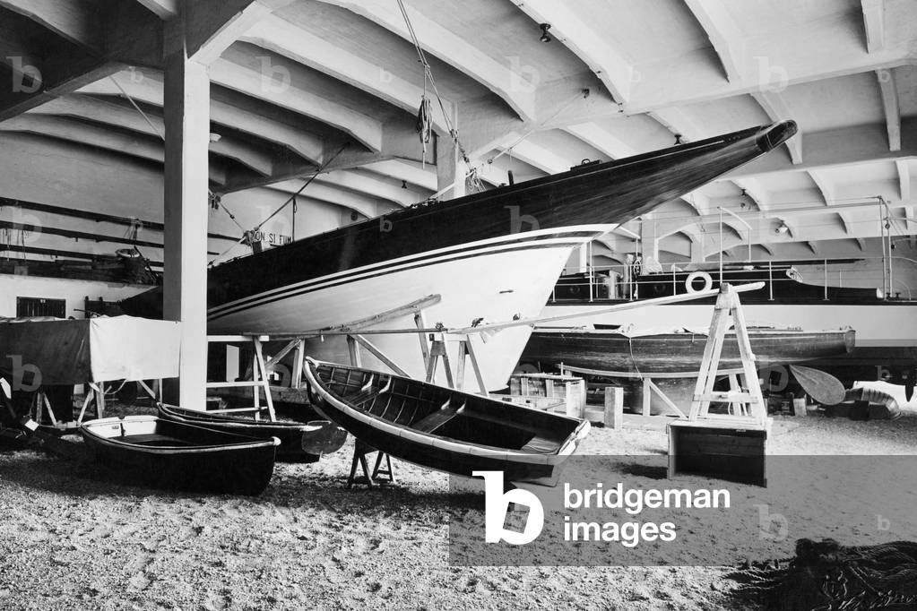 Yacht Depot, Genova, Liguria, Italy, 1930-40 (b/w photo)
