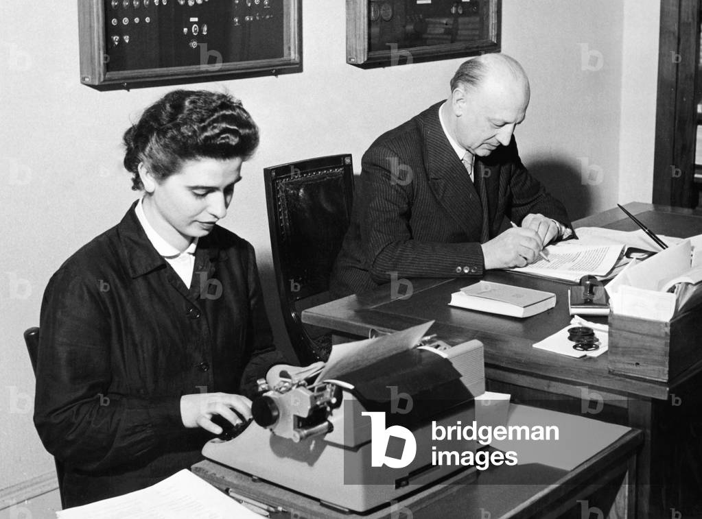 Office, 1954 (b/w photo)