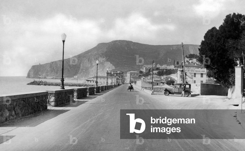 Aurelian Way, Finale Ligure, Liguria, Italy, 1920 (b/w photo)