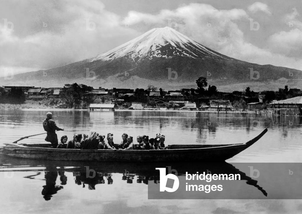 Japan, View of Mount Fuji-Ama, 1920-30 (b/w photo)