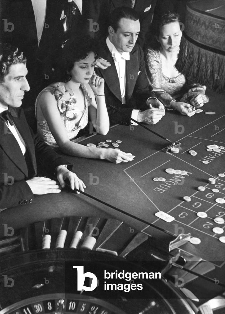 Casino, Sanremo, Liguria, Italy, 1955 (b/w photo)