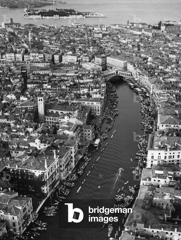 Canal Grande, Venice, Veneto, Italy, 1952 (b/w photo)