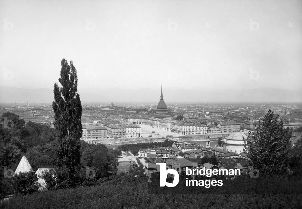 Panorama, Turin, Piemonte, Italy, 1920-30 (b/w photo)