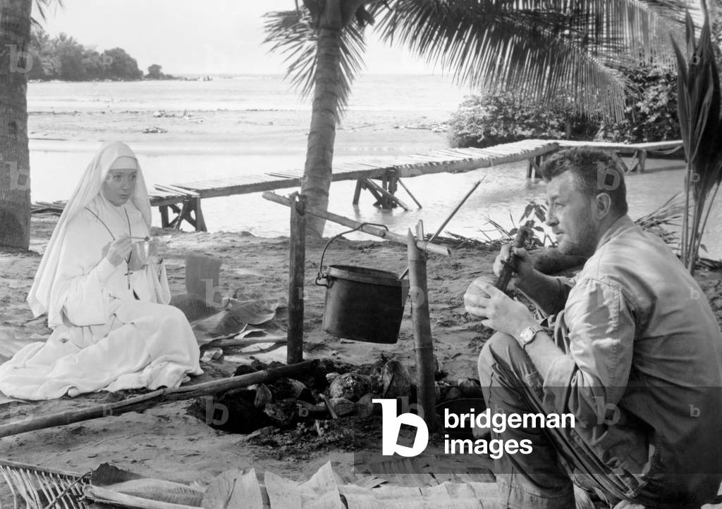 Robert Mitchum And Deborah Kerr, Heaven Knows, Mr Allison, 1957 (b/w photo)