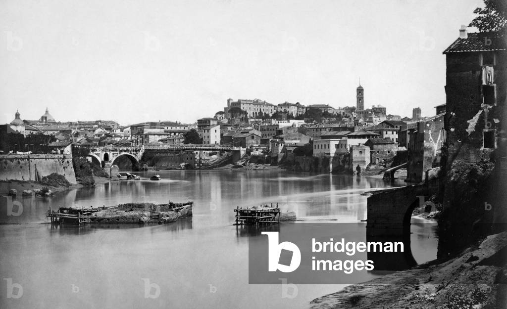 Italy, rome, ponte emilio, 1911 (b/w photo)