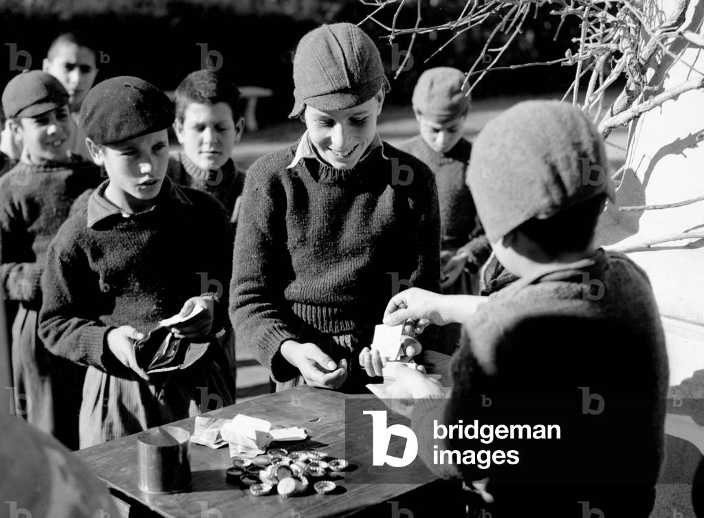 Italy, the Child Village, Children Playing, March 1946 (b/w photo)