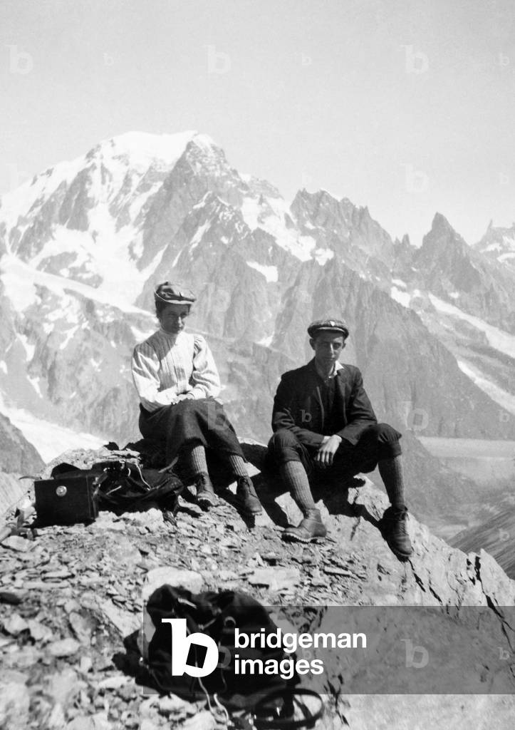 Mountaineering, Monte Bianco, 1906 (b/w photo)