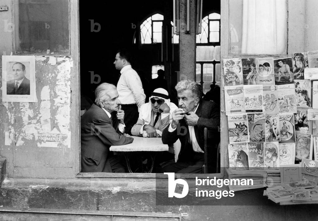 Syria, Tea Room, 1966 (b/w photo)