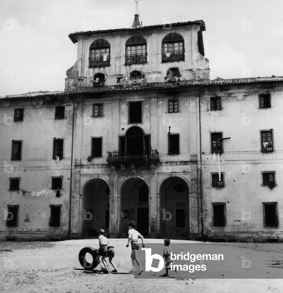 Italy, Lazio, Villa Rufinella, Frascati, 1956 (b/w photo)