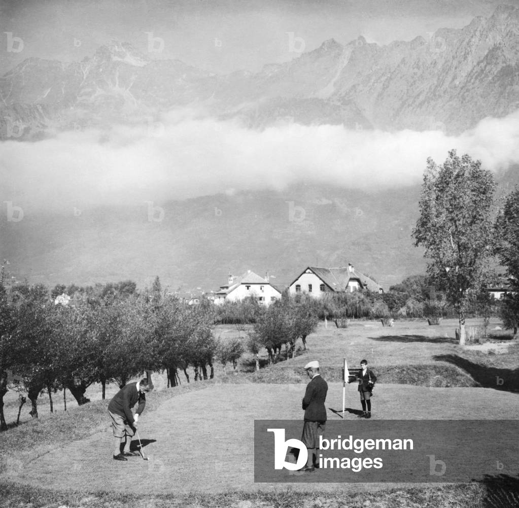 Italy, Merano, Golf, 1920 (b/w photo)