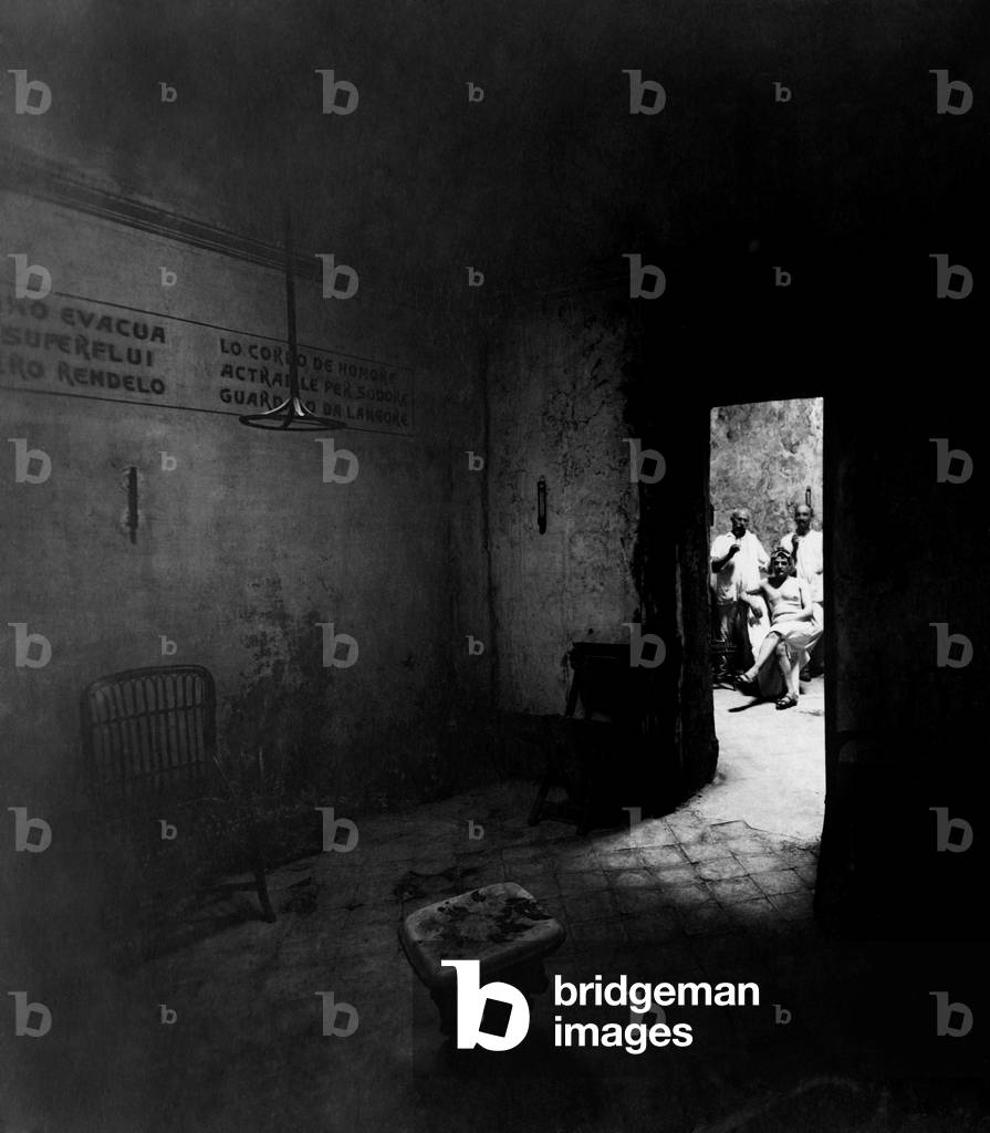 Italy, Campania, terme di agnano, stoves of San Germano, sauna, 1910-20 (b/w photo)