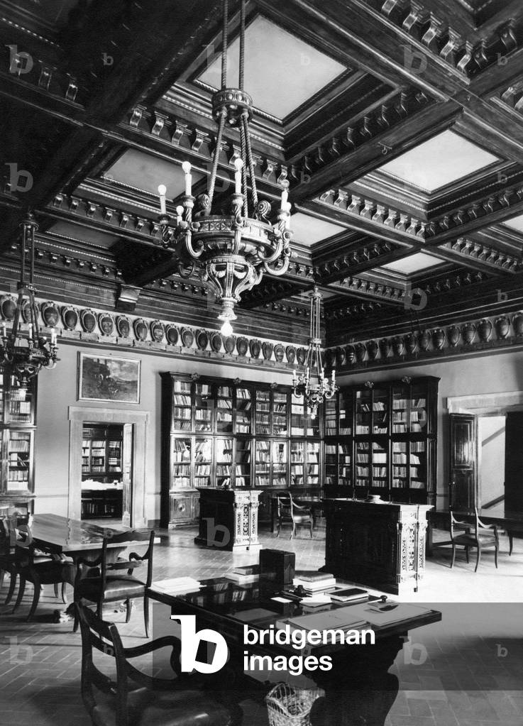 Scuola Normale Superiore Di Pisa, Library, Tuscany, Italy, 1958 (b/w photo)