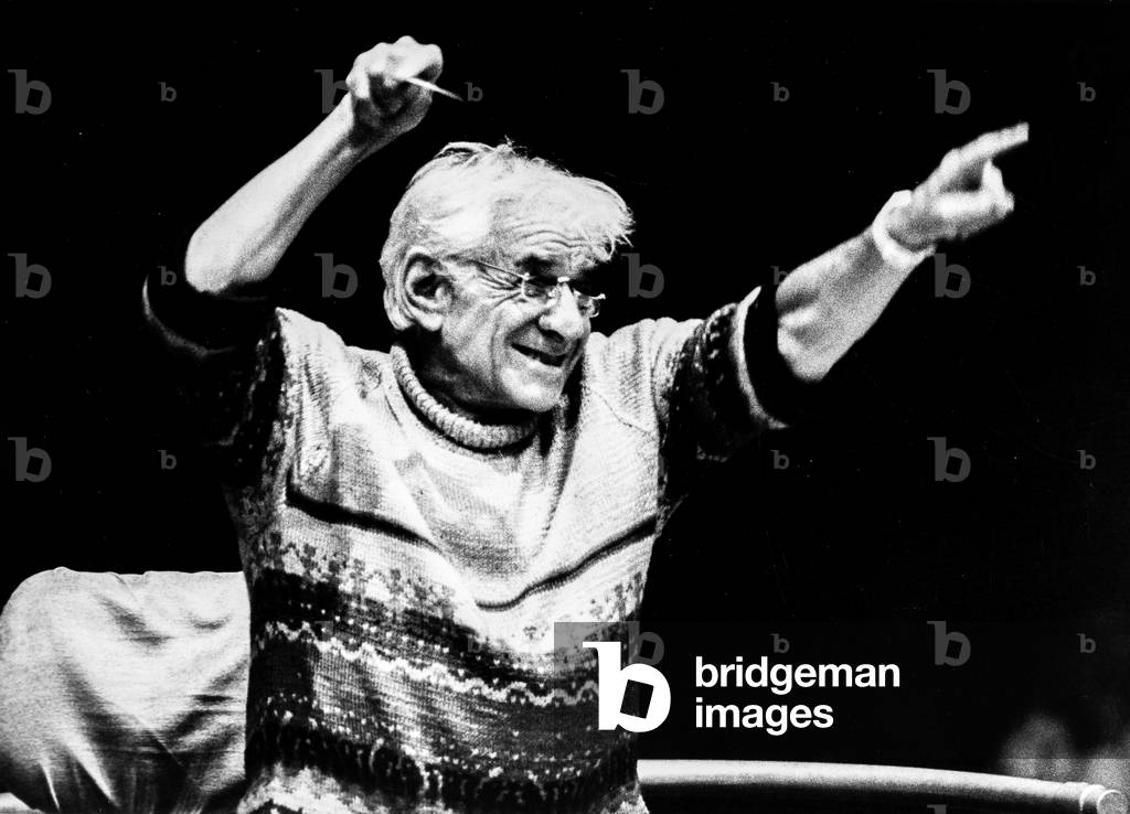 Leonard Bernstein, 1990 (b/w photo)