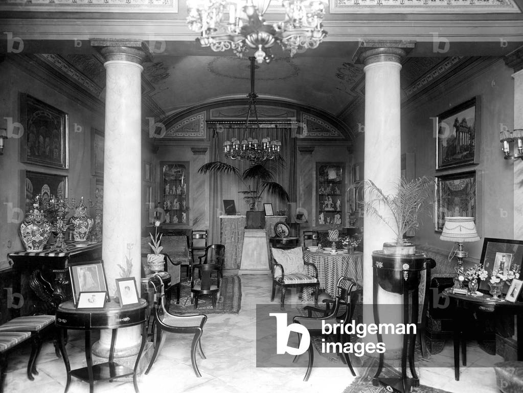 Italy, Villa Martinez-Gangi in Palermo, Indoor (b/w photo)