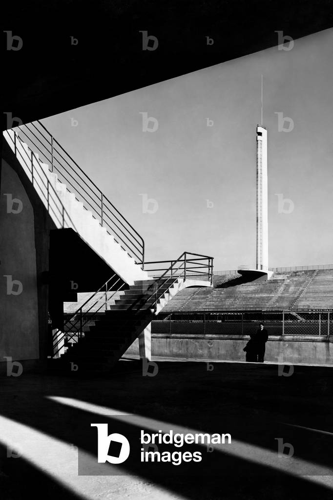 Torre Di Maratona, Giovanni Berta Stadium, Florence 30s (b/w photo)