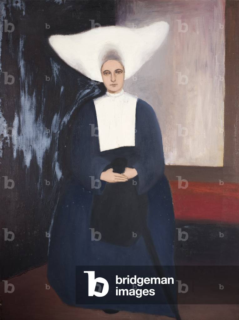 A Belgian Nun (oil on canvas)