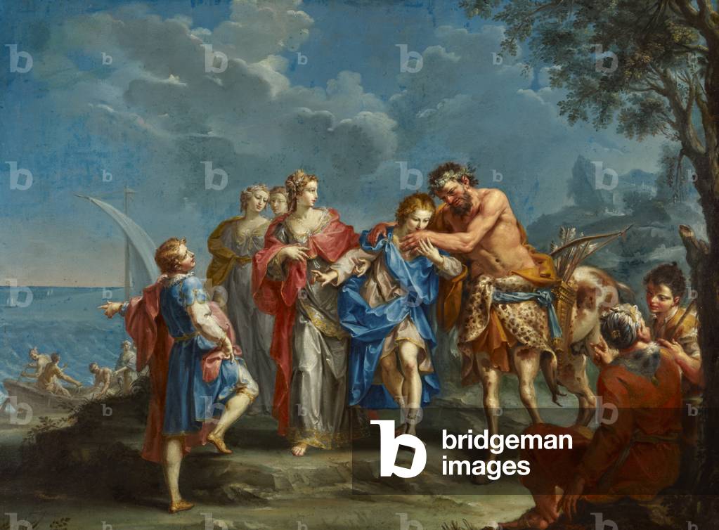 Achilles takes leave of the Centaur Chiron
