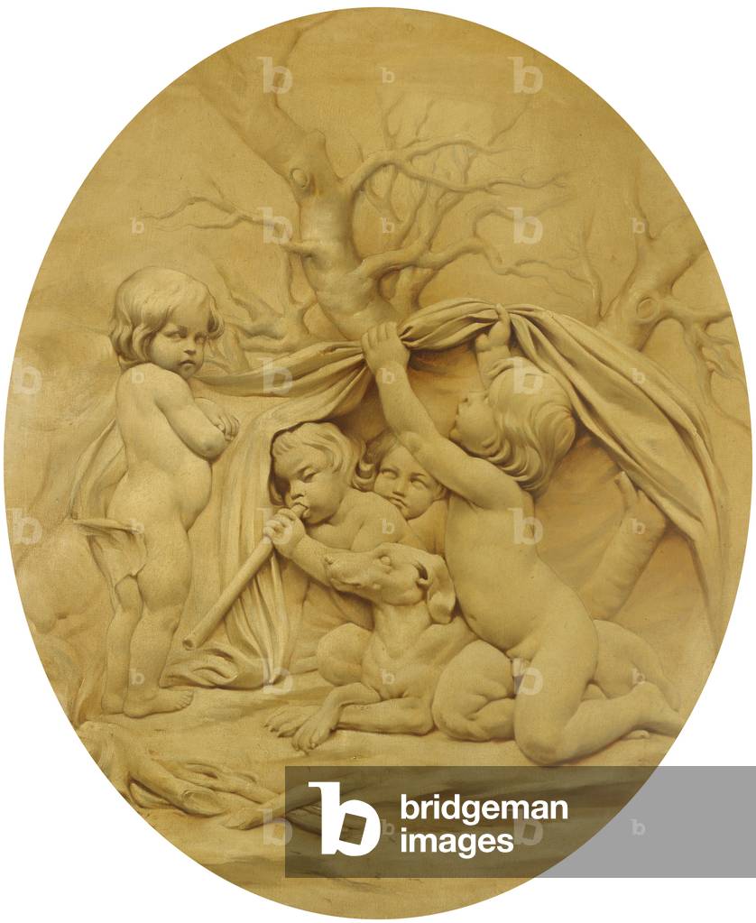 The Four Seasons: Winter: Putti sheltering by a Fire (after Edmé Bouchardon)