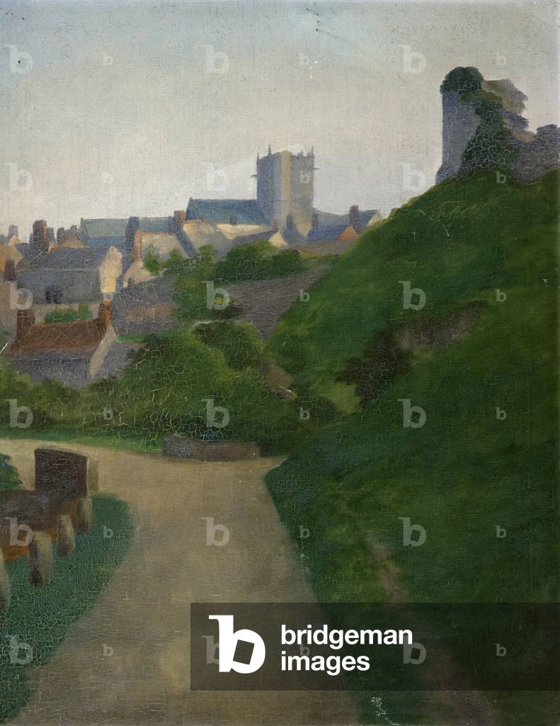 View of Corfe Castle and Church