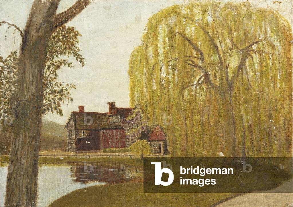 Enton Mill, Witley, Surrey (oil on board)