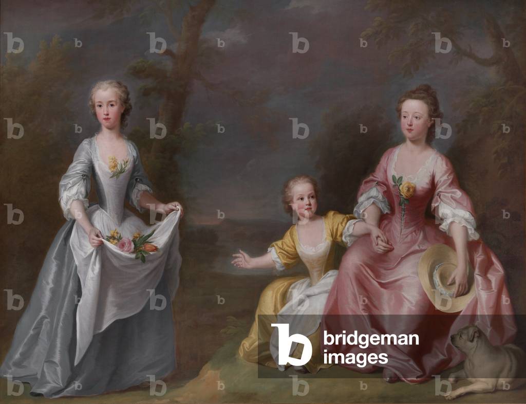 A Conversation Piece of Sarah Selman (b. 1733) and Helena Selman (b. 1735) with one of their Dighton Cousins
