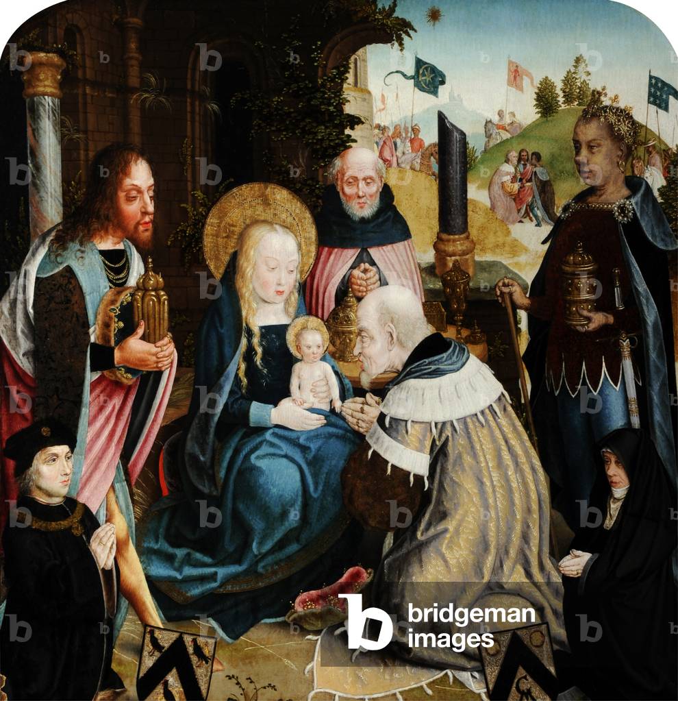 The Adoration of the Magi with Donors, c.1500 (oil on panel)