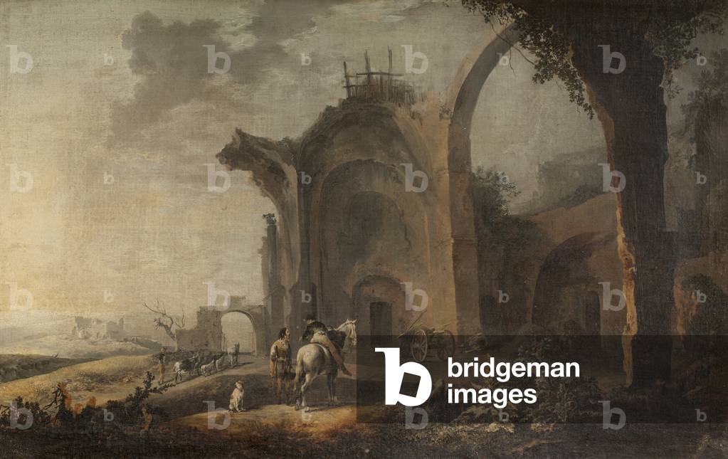 Landscape in the Campagna (oil on canvas)