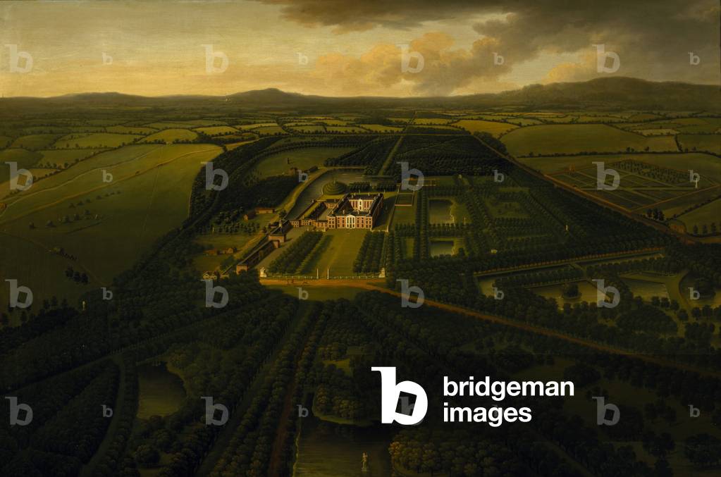 A Bird's-eye View of Dunham Massey from the South, c.1750 (oil on canvas)