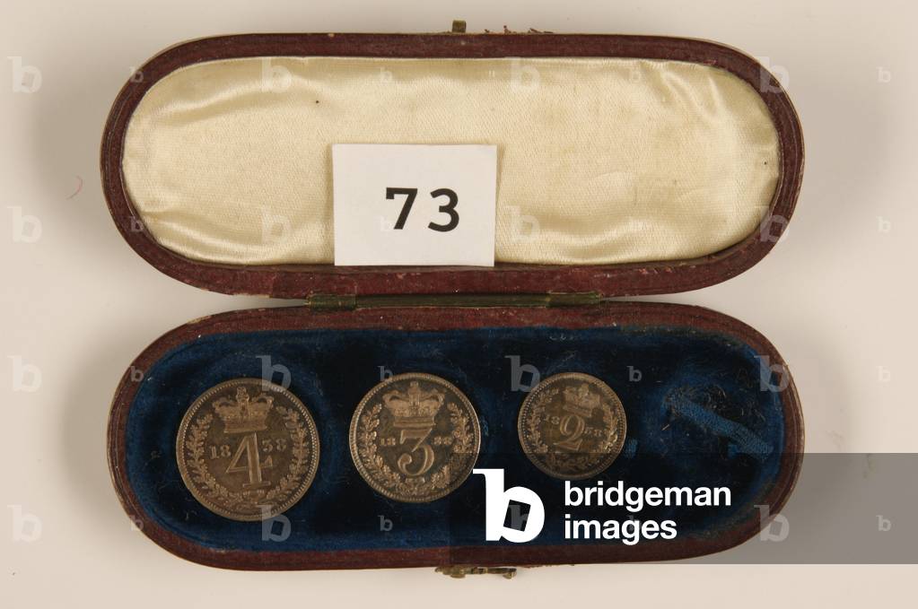 Three Maundy coins, 1858 (silver)