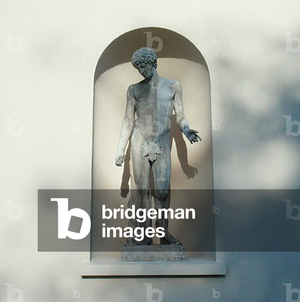 Statue of Antinous in a niche in the South Pavilion (lead)