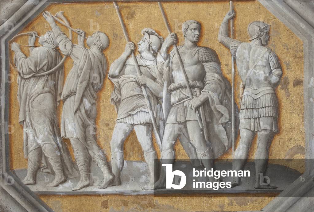 Five Soldiers, Three with Pikes, Two blowing Horns