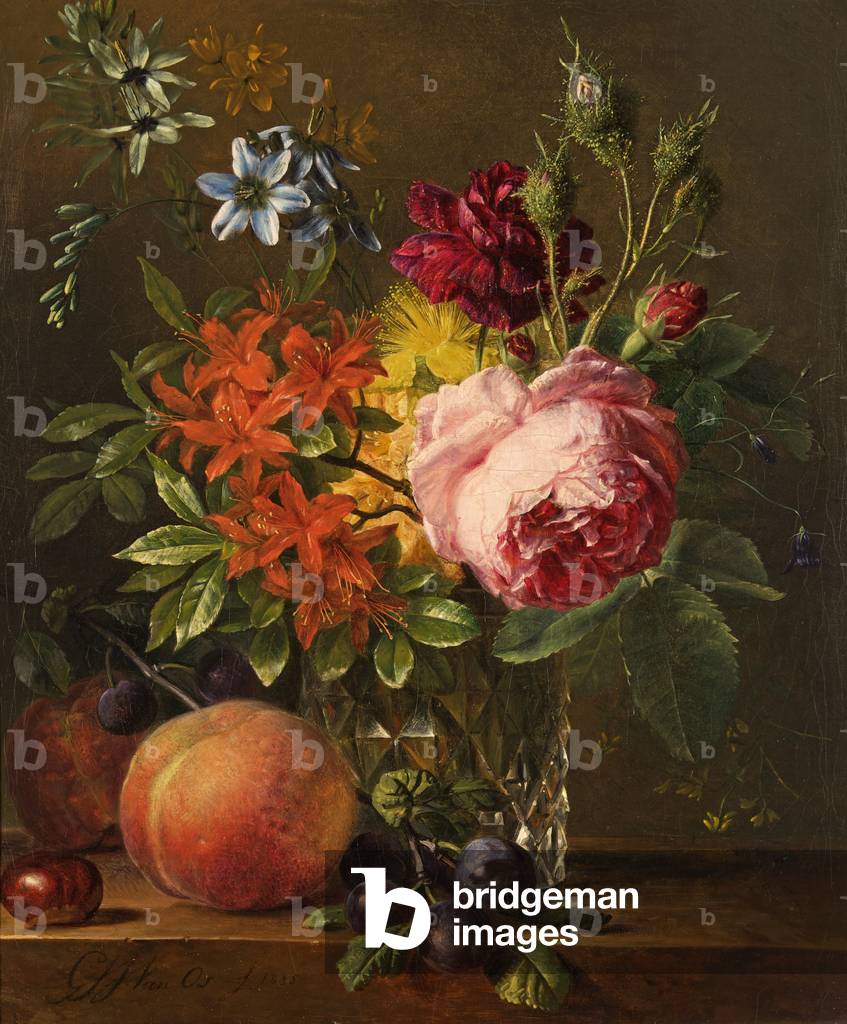 Still Life with Flowers with a Peach