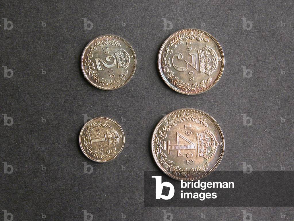 Set of Maundy coins, of 4p, 4p, 2p and 1p, 1902 (silver)