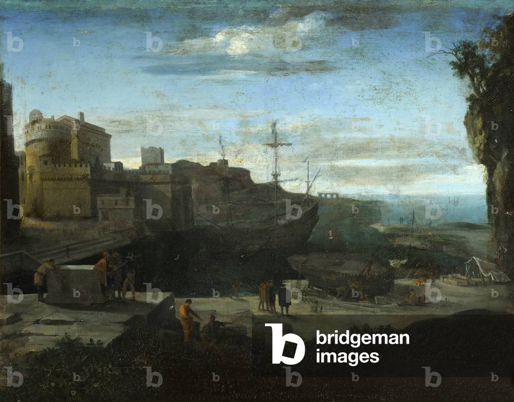 A Sea Port in Moonlight