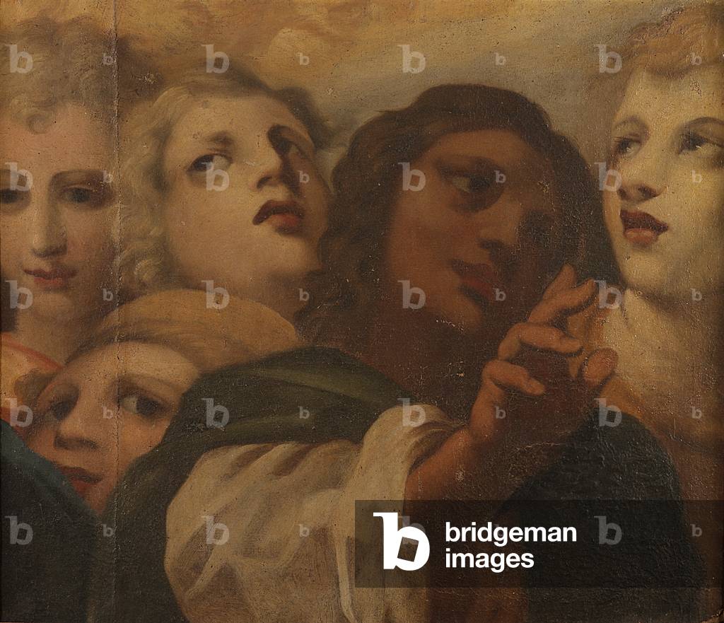 Heads of the Blessing Christ and Four Angels