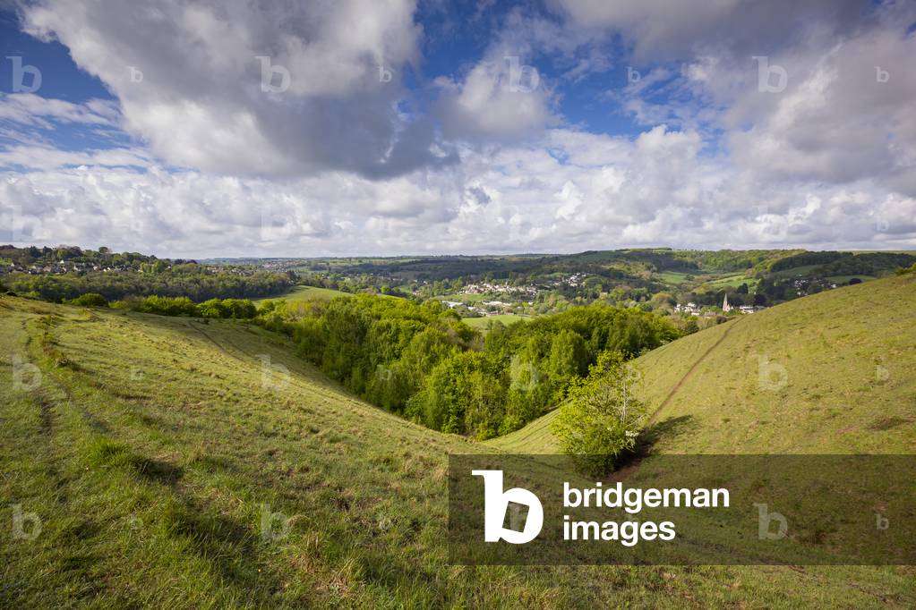 View of the Stroud Valley from Rodborough Commons, Gloucestershire (photo)
