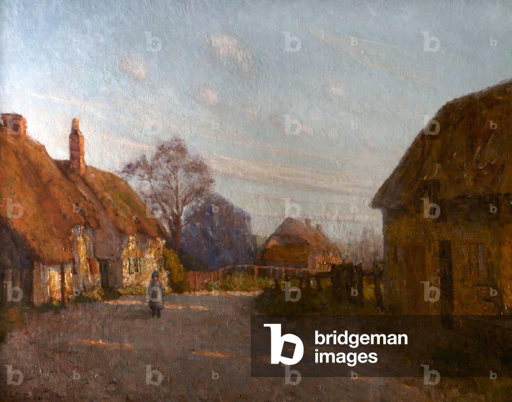 A Village in Berkshire (oil on canvas)