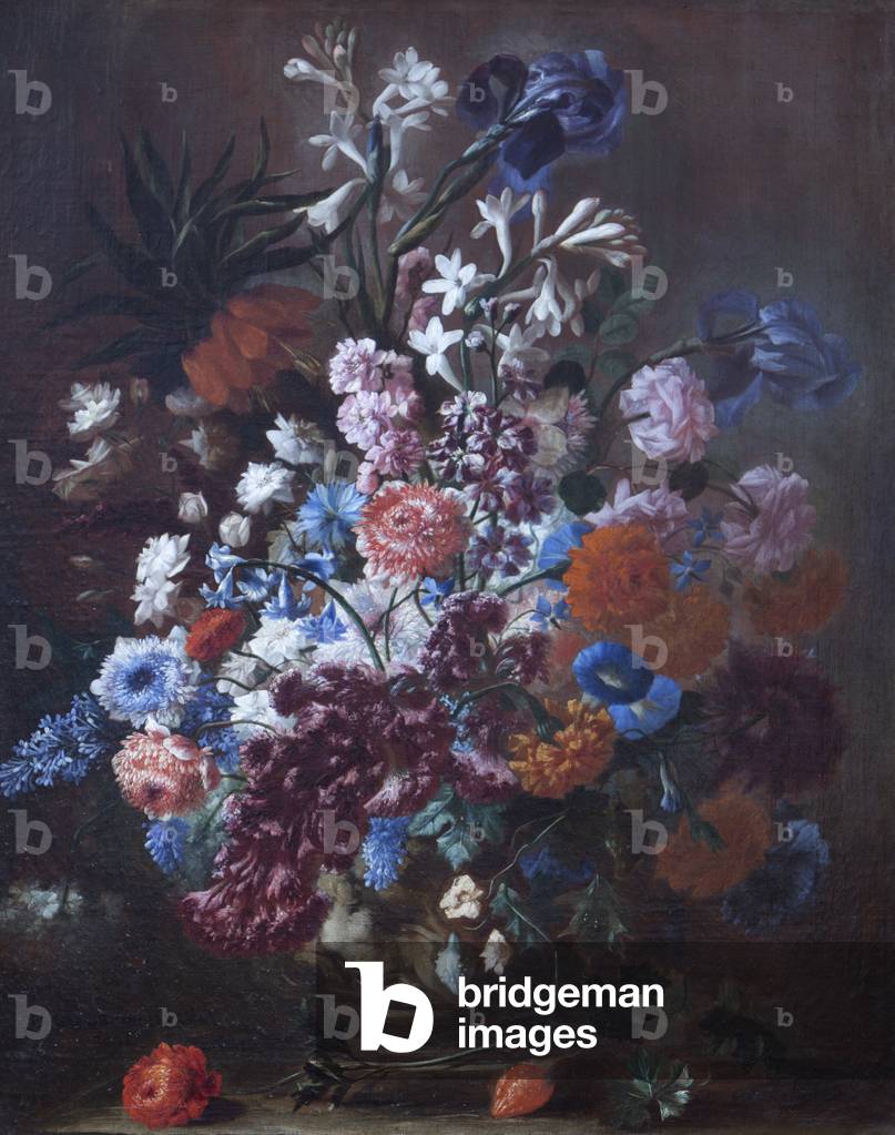 Still Life with Summer Flowers in a Urn (oil on canvas)