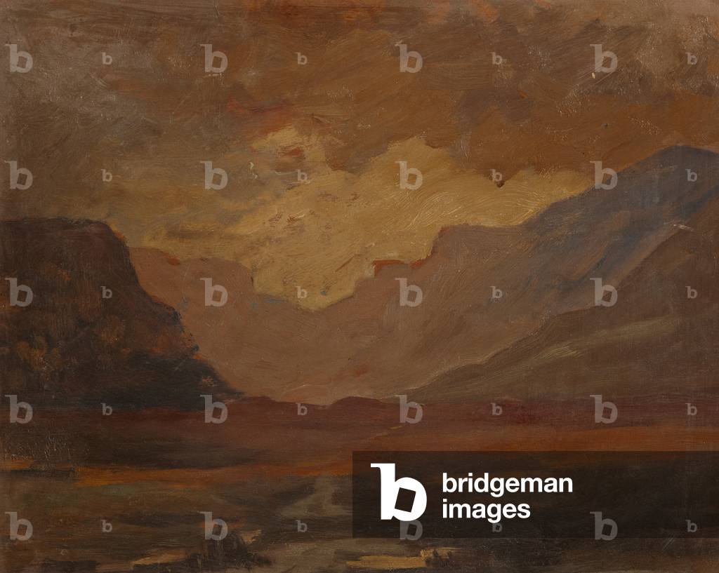 Mountainous Landscape with Loch, 1925 (oil on board)