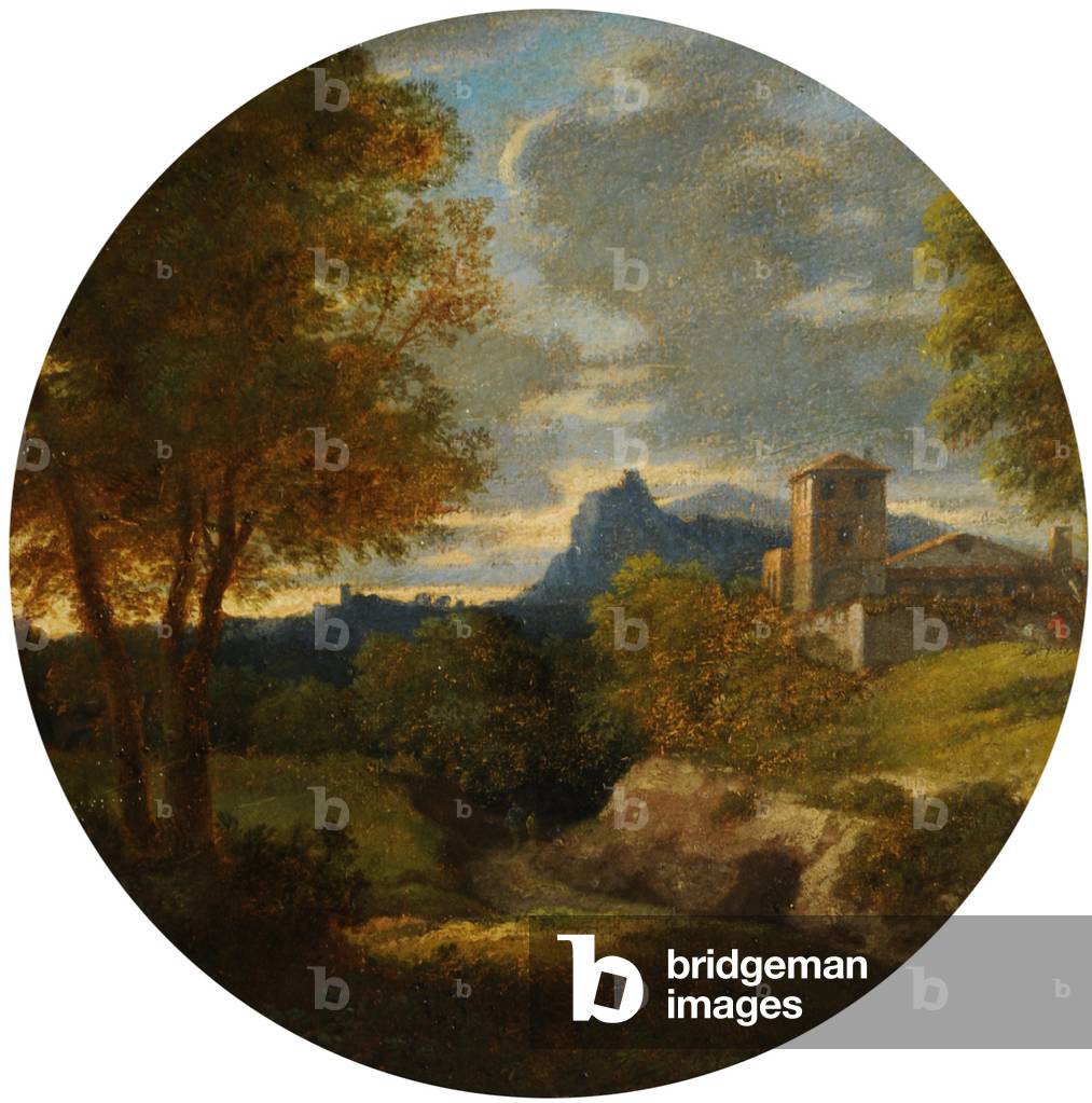 Evening, 1800 (oil on paper laid down on panel)